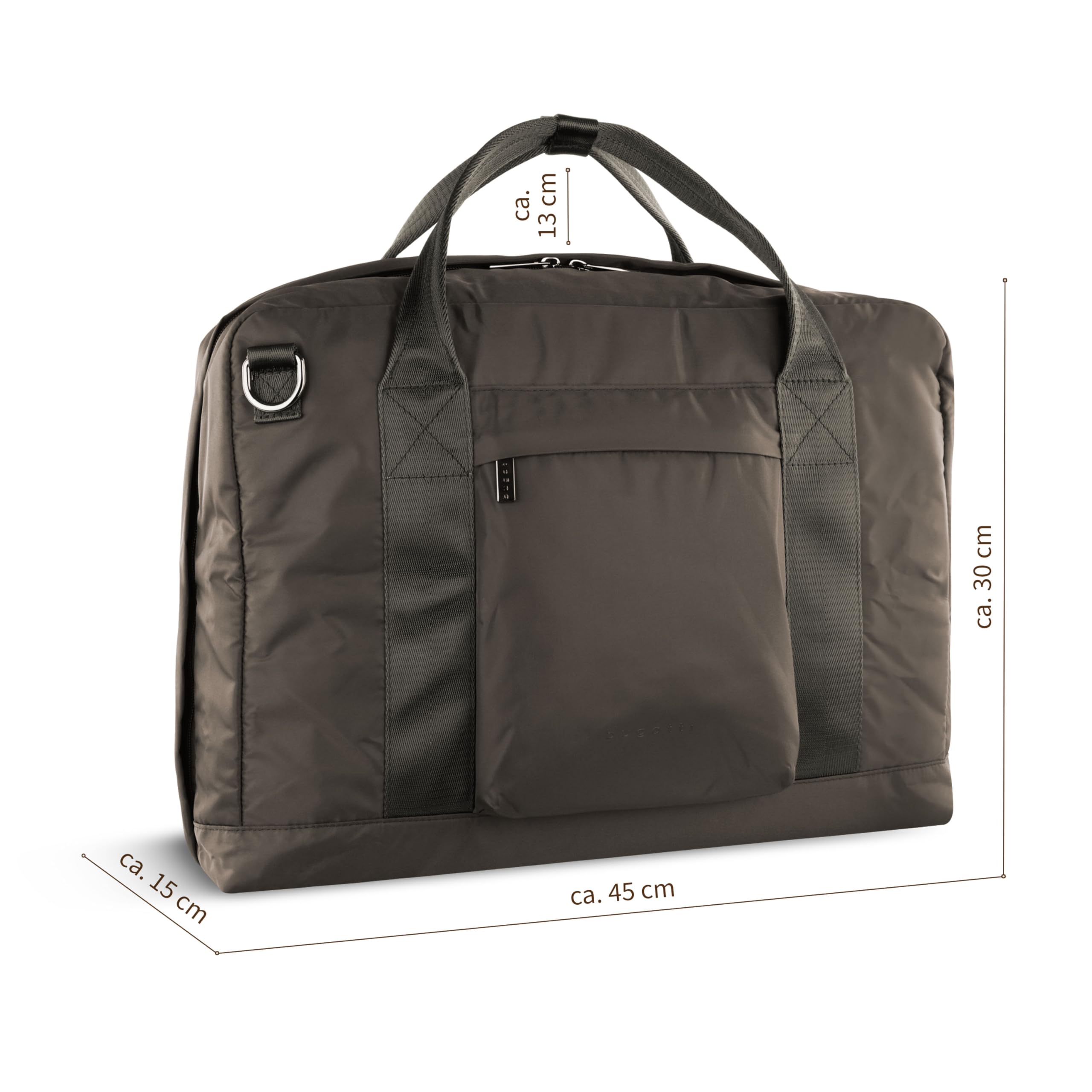 bugatti Elia Bolsa de negocios para hombre en nylon, maletín plegable con compartimento para portátil de 15"