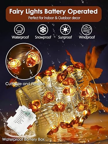 Miniatura 59 de Paquete de 4 luces de hadas que funcionan con pilas con temporizador de control remoto, tira de luces LED para decoración de interiores y Blanco