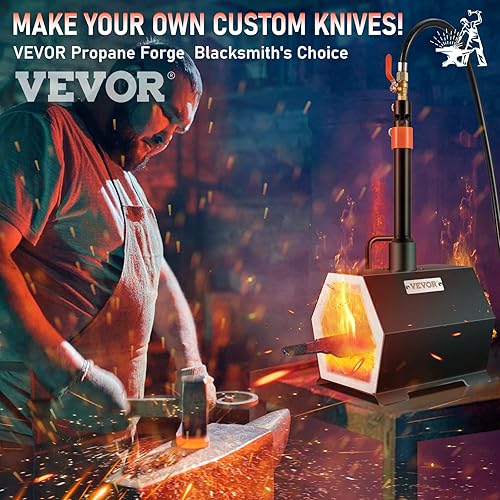 Miniatura 2 de Forja de propano portátil, herramienta de quemador único y fabricación de cuchillos, forjas de herrería de gran capacidad, herrería de mini horno,