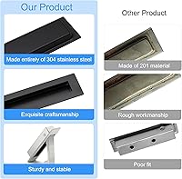 Vista 4 de Dontay Manijas de Puerta Corrediza de Bolsillo, Herrajes de Puerta de Bolsillo de Acero Inoxidable 304 Sin Seguro, Tiradores de Dedo Empotrados al