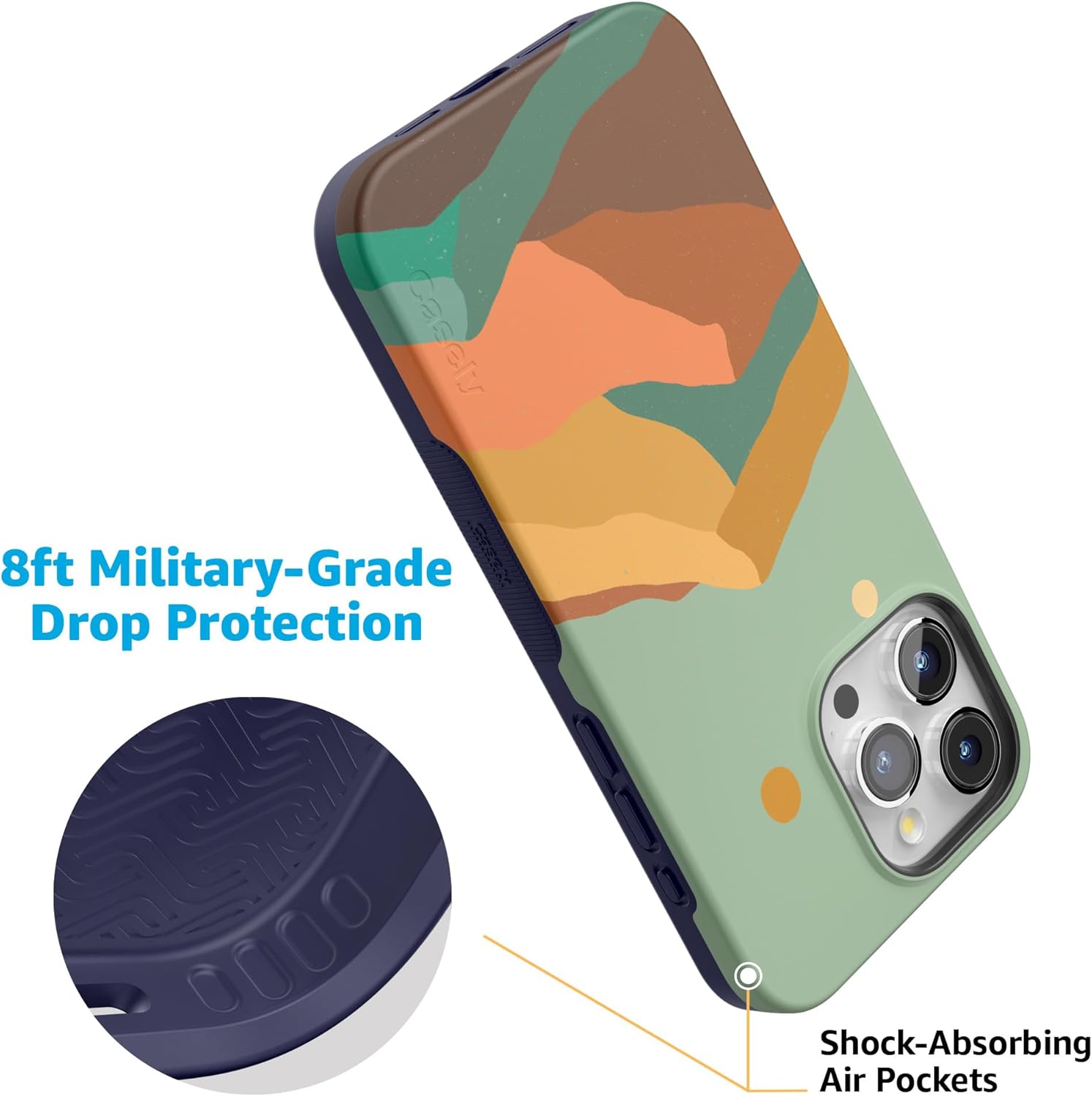 Casely iPhone 15 Pro Case | Endless Peaks | Colorblock Mountain | Bold Protective Design | Compatible with MagSafe