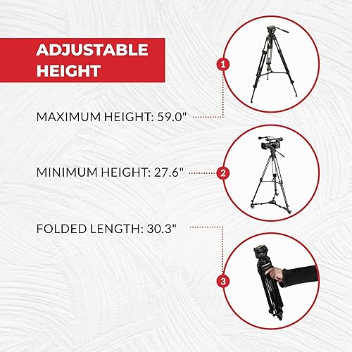 Miniatura 6 de Magnus - Sistema de trípode profesional de alto rendimiento con cabezal fluido VT-3000