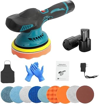 Cordless Buffer Polisher for Car Detailing, Cordless Polisher for Car Detailing, Cordless Car Buffer Polisher, Car Buffers and Polishers Kit for Car Detailing/Waxing/Buffer/Polisher