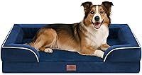 Vista 60 de Comfort Expression - Cama ortopédica para perros extragrandes, 42 x 30 pulgadas, cama impermeable y de apoyo de espuma con cojines removibles, sofá