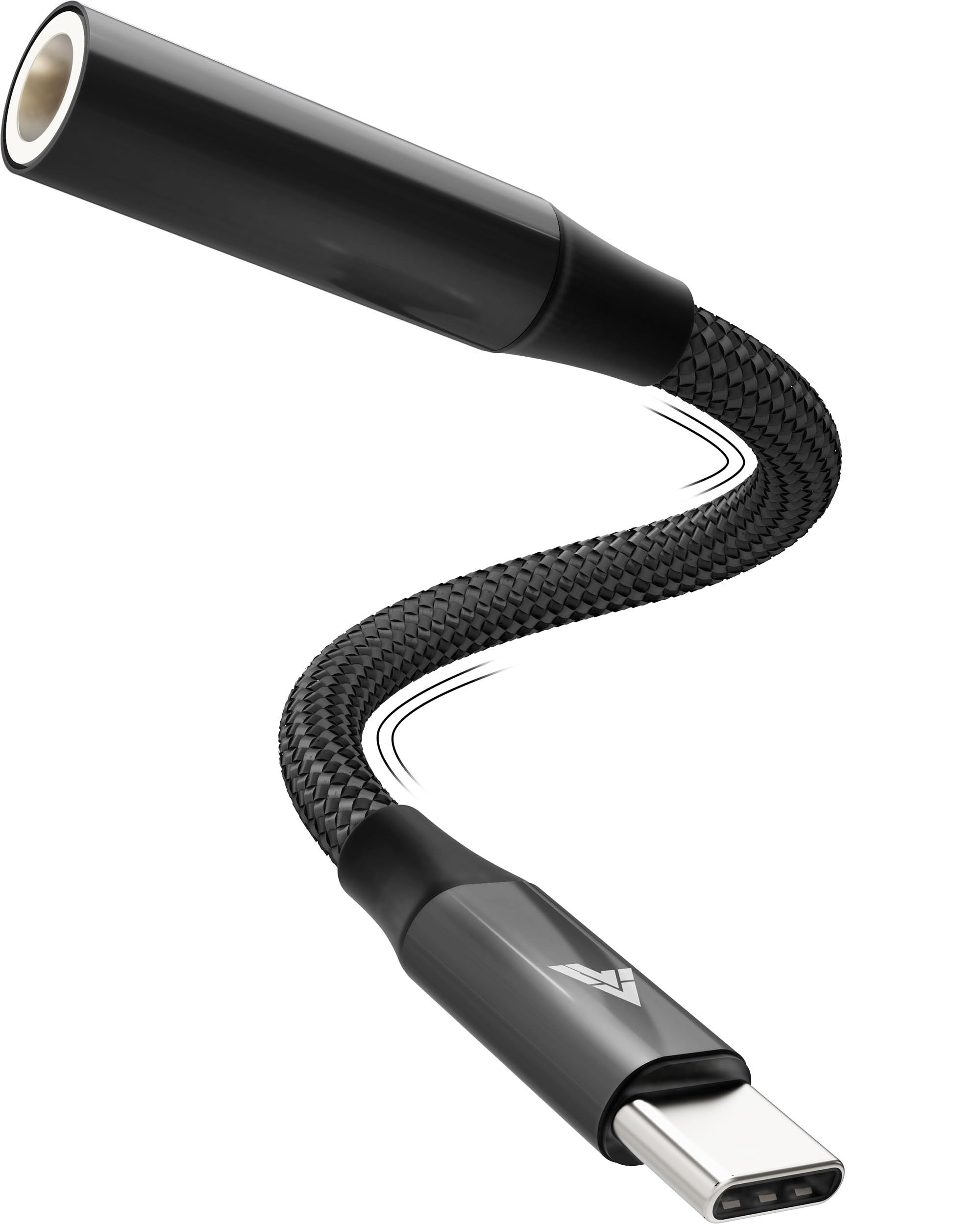 Vaku Luxos® SonicArc Type C to 3.5 mm Jack Digital Audio DAC 24bit/96KHz 3.5mm Connector Aux Cable,Headphone,Earphone USB C Converter/Adapter for Samsung, Oneplus, iPhone 17/16/15,Other Phone- Black