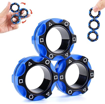 Steemjoey 6 Pièces Jouets Anti-Stress Fidget – Chaînes à Rouleaux, Clés Et Anneaux De Massage Pour Doigts – Idéal Pour Anxiété, TDAH, ADD (Jaune)