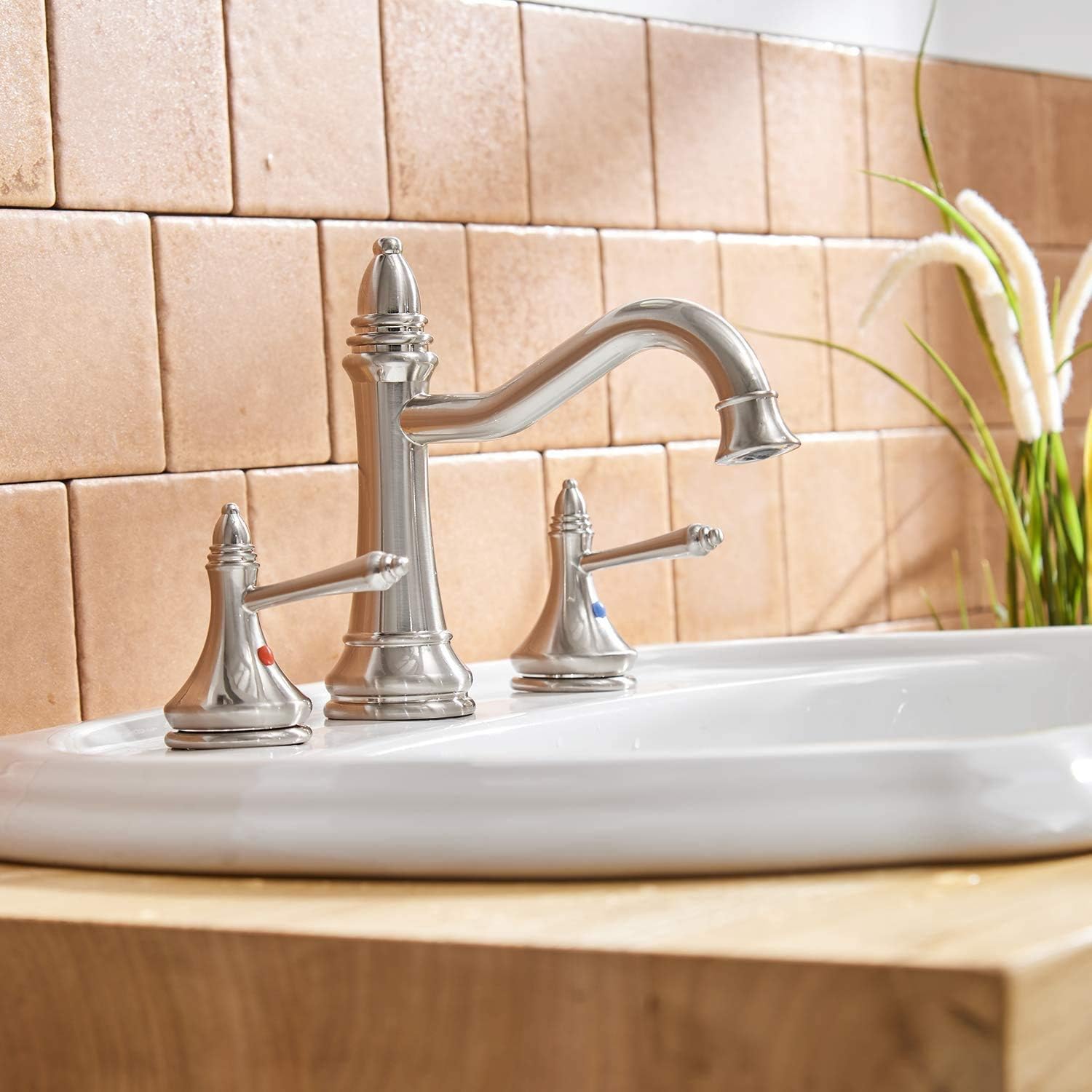 Bеѕt Cуbеr Dеаlѕ 🔥 8 Inch Widespread Bathroom Faucet for Sinks 3 Holes with 2-Handles Commercial Brushed Nickel with Pop up Drain Stopper Deck Mount Lavatory Faucet by Bathfinesse Rеvіеw 8 Inch Widespread Bathroom Faucet for Sinks 3 Holes with 2-Handles Commercial Brushed Nickel with Pop up Drain Stopper Deck Mount Lavatory Faucet by Bathfinesse