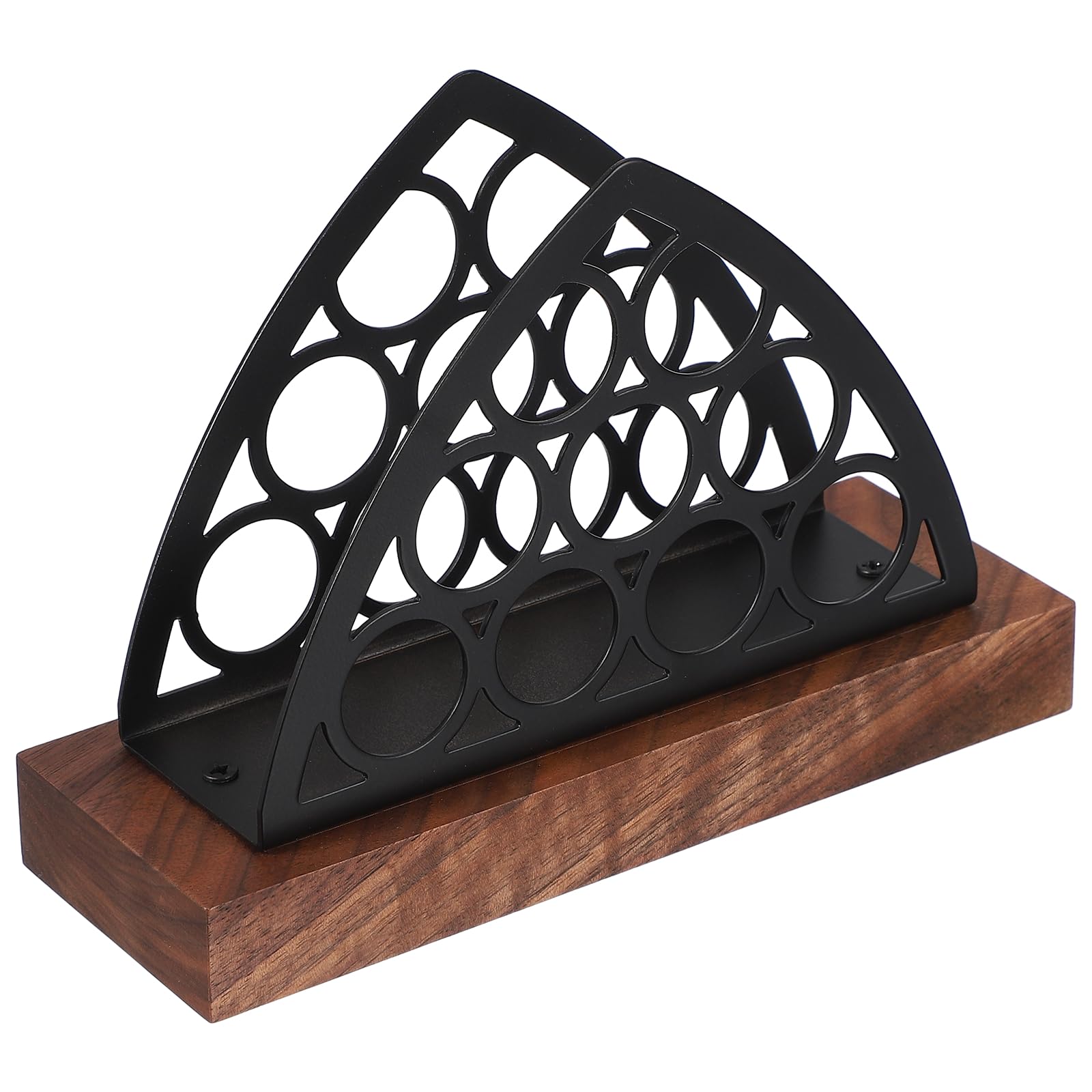 Distributeur de serviettes en métal noir et bois pour table de cuisine