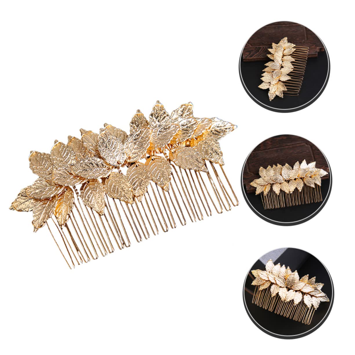 DOITOOL 4piezas Peina De Boda Doradas Accesorio De Cabello Para Novias Tocado Elegante Para Ocasiones Especiales Peina Para Mujeres