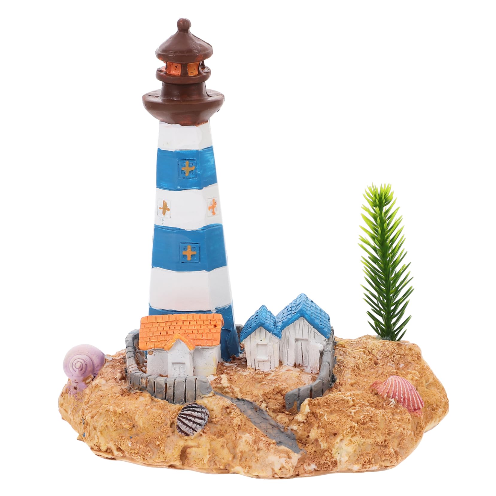Cabilock 2 Pezzi Decorazione Per Acquario in Resina Faro Decor Paesaggio Piccola Adorabile Statuetta Da Collezione in Stile