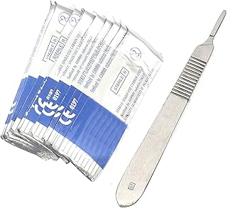 1 STAINLESS STEEL SCALPEL KNIFE HANDLE #3 WITH 20 STERILE BLADES #12 (GSI BRAND)