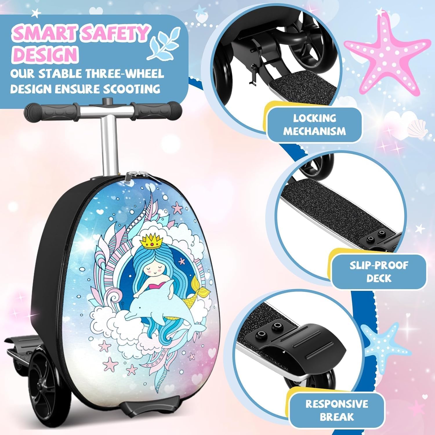 Bagaglio 2 in 1 con capacità di 20 l, pieghevole e leggero, età 5-12 anni