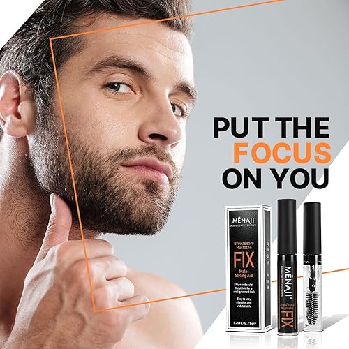 Miniatura 5 de MËNAJI The Fix Gel para barba y cejas para hombre, gel de sujeción y fijación con cepillo en espiral, duradero y duradero, mantiene el vello facial
