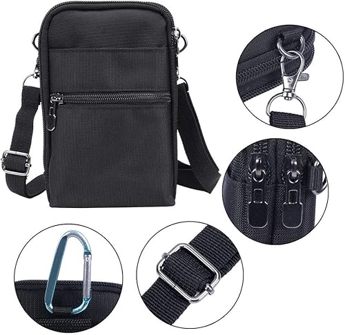 Miniatura 6 de Sinbomay Riñonera cruzada para teléfono celular con bloqueo RFID, de nailon resistente al agua, estilo casual y a la cintura, cartera cruzada, bolsa