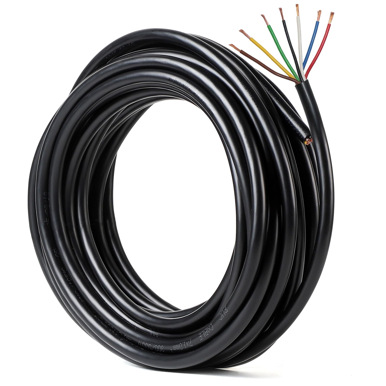 SWAWIS 10m 7 Polig Kabel für Anhänger Fahrzeugkabel 1mm², Kupferkern, Flexible 7 Adrig Anhängerkabel Fahrzeugleitung Rundkabel für LKW KFZ RV Verschiedene Anwendungen