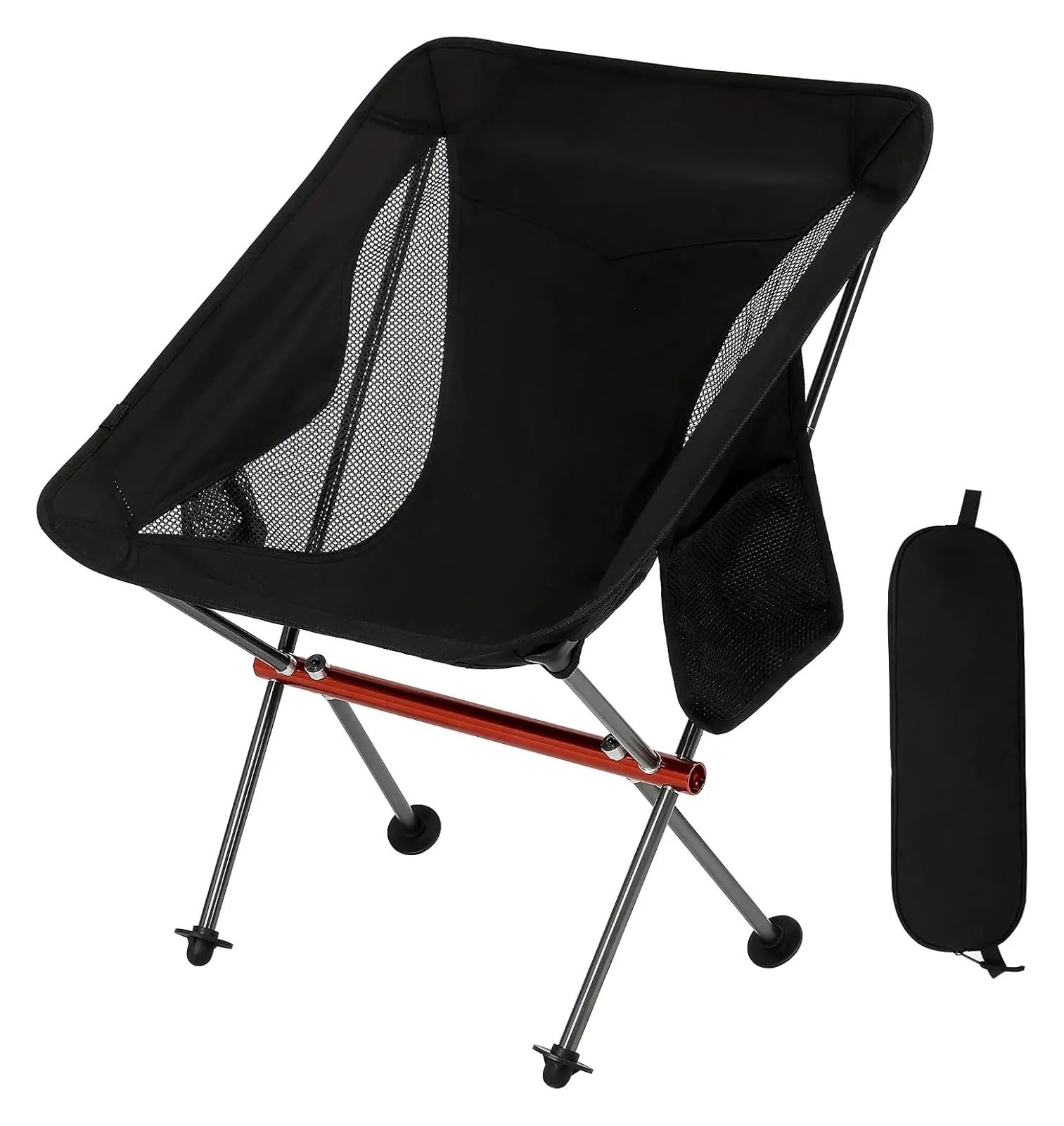Chaise de camping en aluminium ultralégère noire et pliable pour la randonnée