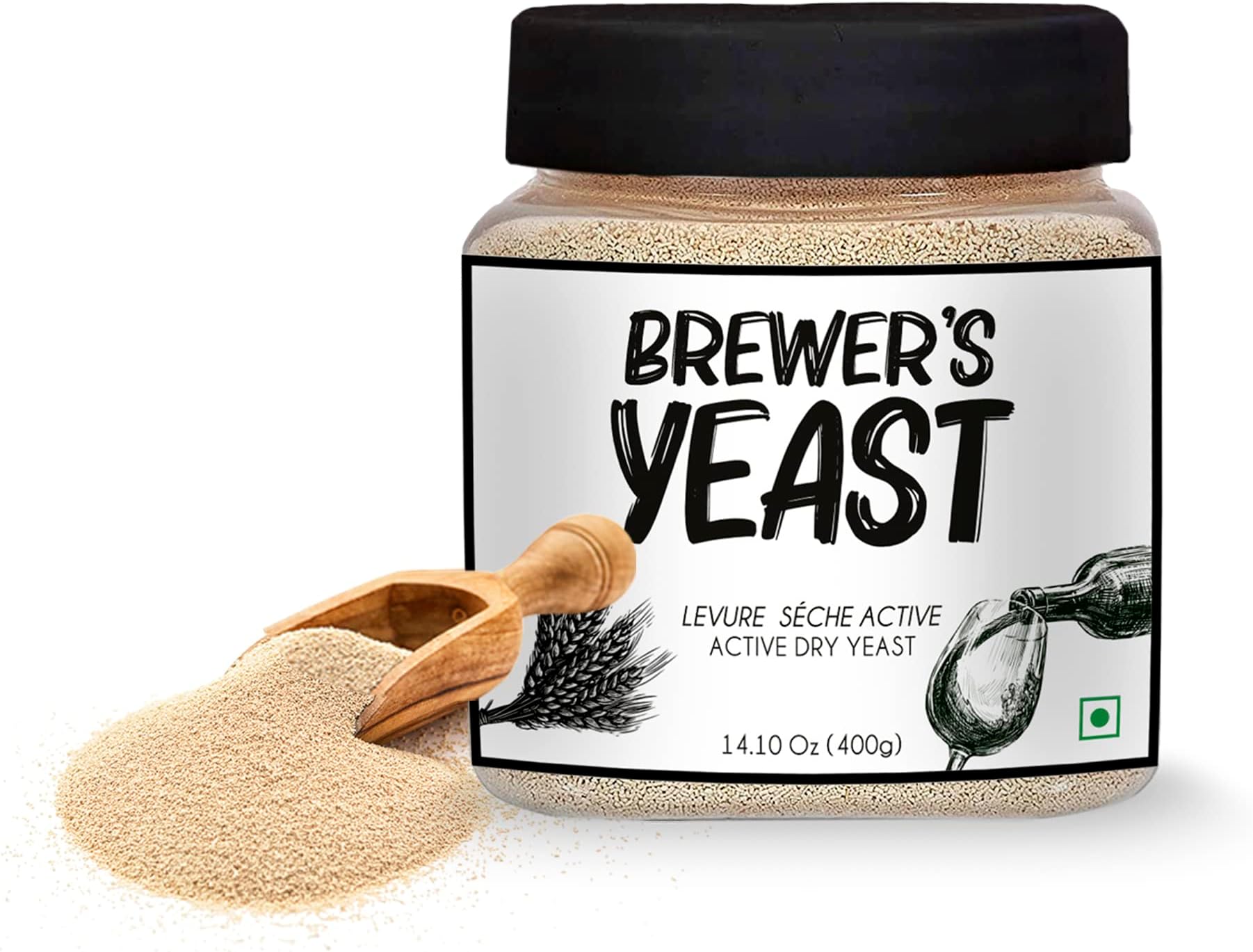 Brewer's Yeast for Making Wine | Fast Fermentation Wine Yeast | High Tolerance 15% V/V (WINE YEAST 400GM)