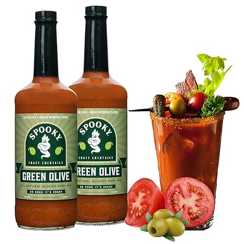 Miniatura 25 de SPOOKY - Bloody Mary Mix - Paquete variado de pepinillos, sriracha, oliva verde, rábano picante - Sin color ni sabor artificial - Sin conservantes