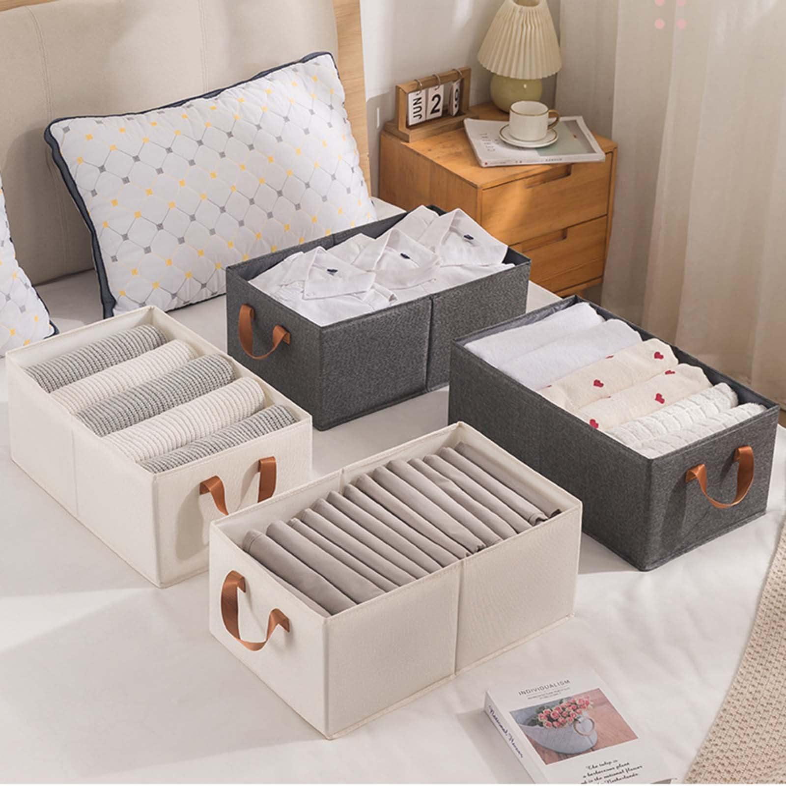 Lot De 3 Sac De Rangement Vetement 35L, Boîte De Rangement Sous Lit Pliable, Housse Rangement