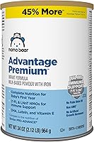 Mama Bear Advantage Premium Baby Formula Powder with 2'-FL & LNnT HMOs, Non-GMO Immune Support, 34 oz