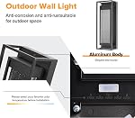 LUTEC Accessoires muraux extérieurs, 5 Température de couleur Porch Light Wall Sconce avec verre bulle cristal, Lanternes extérieures étanches, Lumières extérieures modernes pour garage porte avant maison, noir