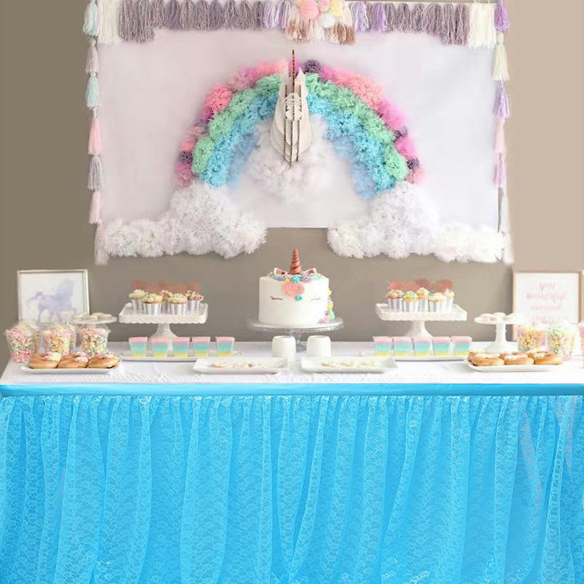 6-14FT*77 cm Tiulowa spódnica tutu pusta siatka puste kwiaty szyfonowa spódnica na stół na wesele baby shower plisowana spódnica na stół