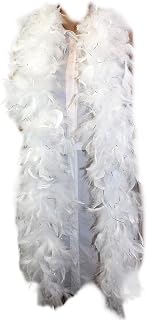 60 Gram, 2 yards Long Chandelle Feather Boa Great for Party, Wedding, Halloween Costume, Christmas Tree, Decoration