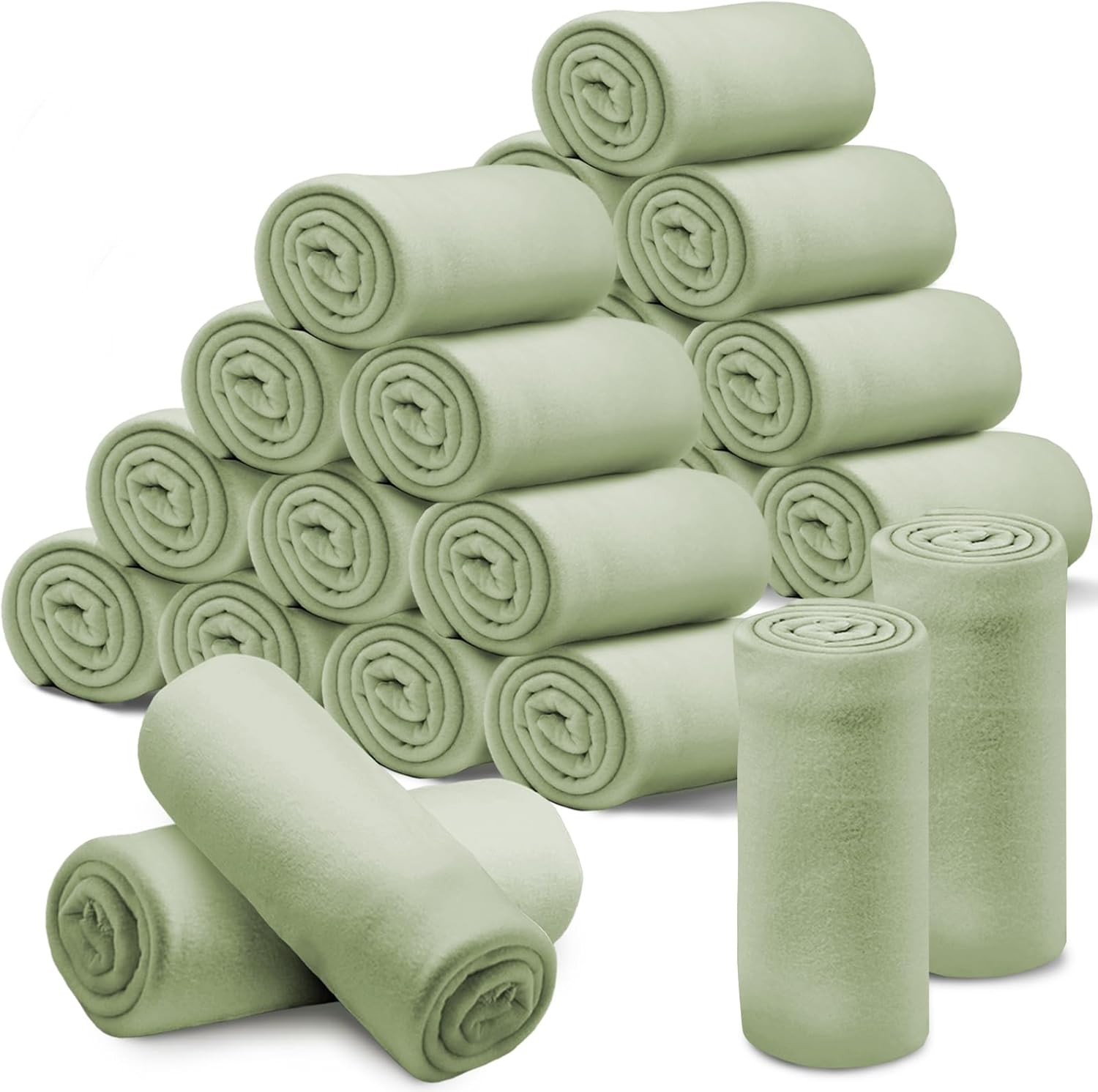 24 Pcs Fleece Blankets Bulk 60 x 50 in, Soft Lightweight Throw Blankets in Bulk Large Cozy Wool Blankets for Wedding Bed Couch Use Gifts & Donation, Oeko-tex Standard 100 Certified (Pink)