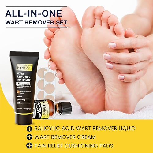 Miniatura 6 de MEOLY Juego removedor de verrugas plantares Removedor de verrugas plantares de ácido salicílico de máxima potencia, 12 almohadillas acolchadas