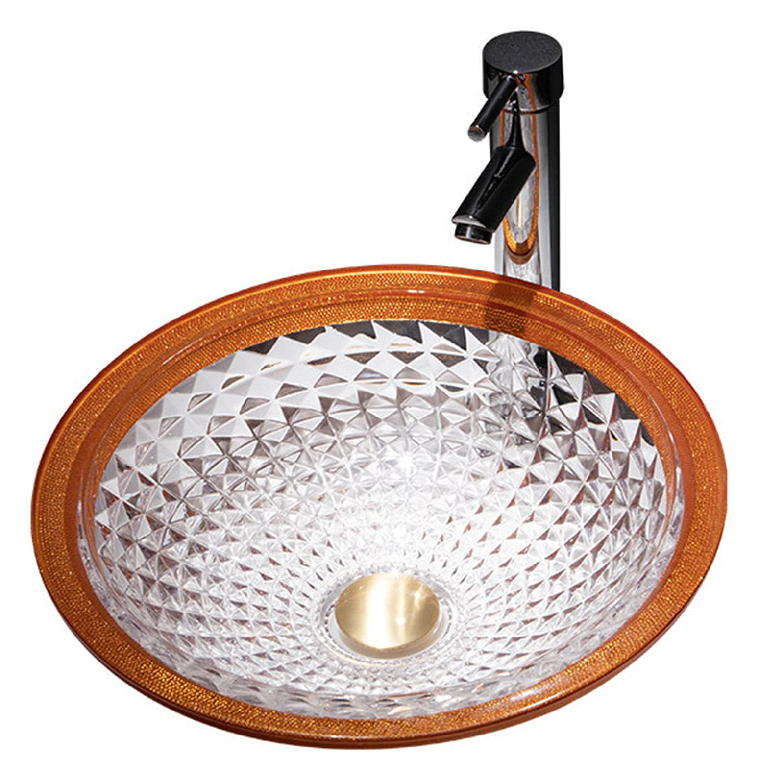 Vasque à poser ronde pour rénover une salle de bain moderne avec lavabo en verre