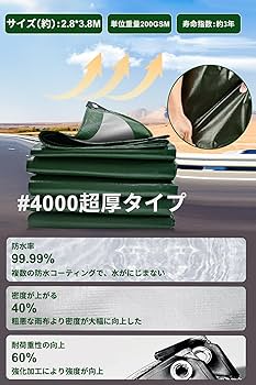 Amazon | ANANXING ホワイトシート #4000 厚手 ブルー 防水