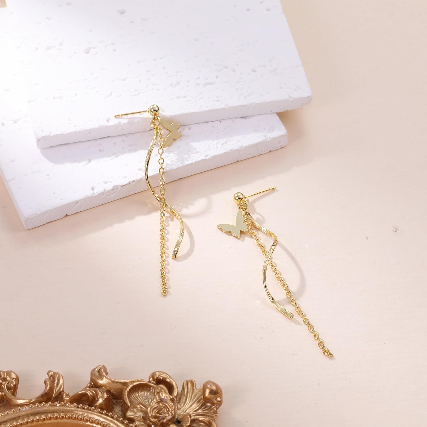 Ritach Silver Dangle Earrings for Women Long Silver Earrings Sparkly Dangle Drop Cubic Zirconia Jewelry for Gifts - Image 5