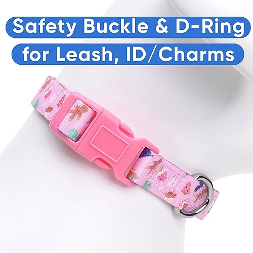 Vista 11 de Pawtitas Collar personalizado para perro, collar de perro pequeño, bordado con nombre, número de teléfono, collar de cachorro, collar ajustable