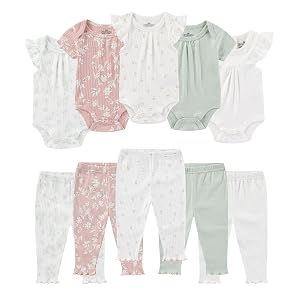 Baby Bodysuit and Pant Set Summer Ribbed Mix Match Infant Boy Girl Clothes Outfits