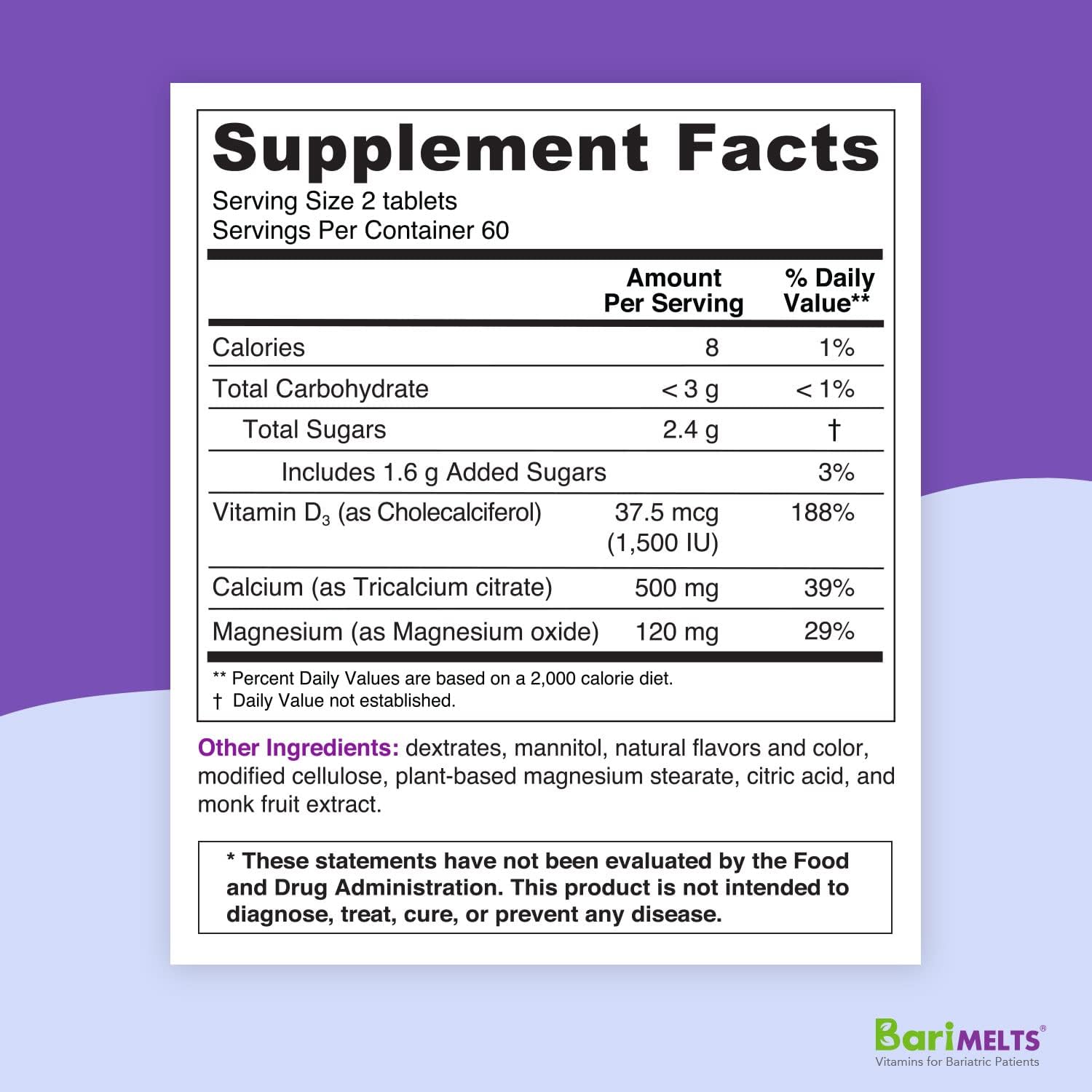 BariMelts Vitamins - Starter Pack Bundle Includes Calcium, Biotin, and Multivitamin for Bariatric Patients