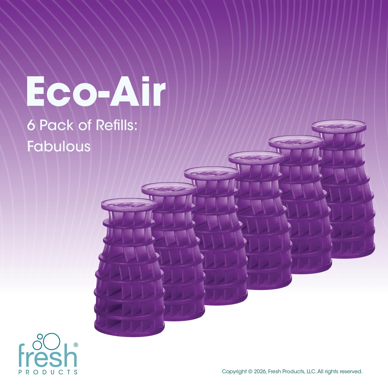 Fresh Products EA-F-006I036M-11 Eco odświeżacz powietrza, lawendowy, 6 sztuk