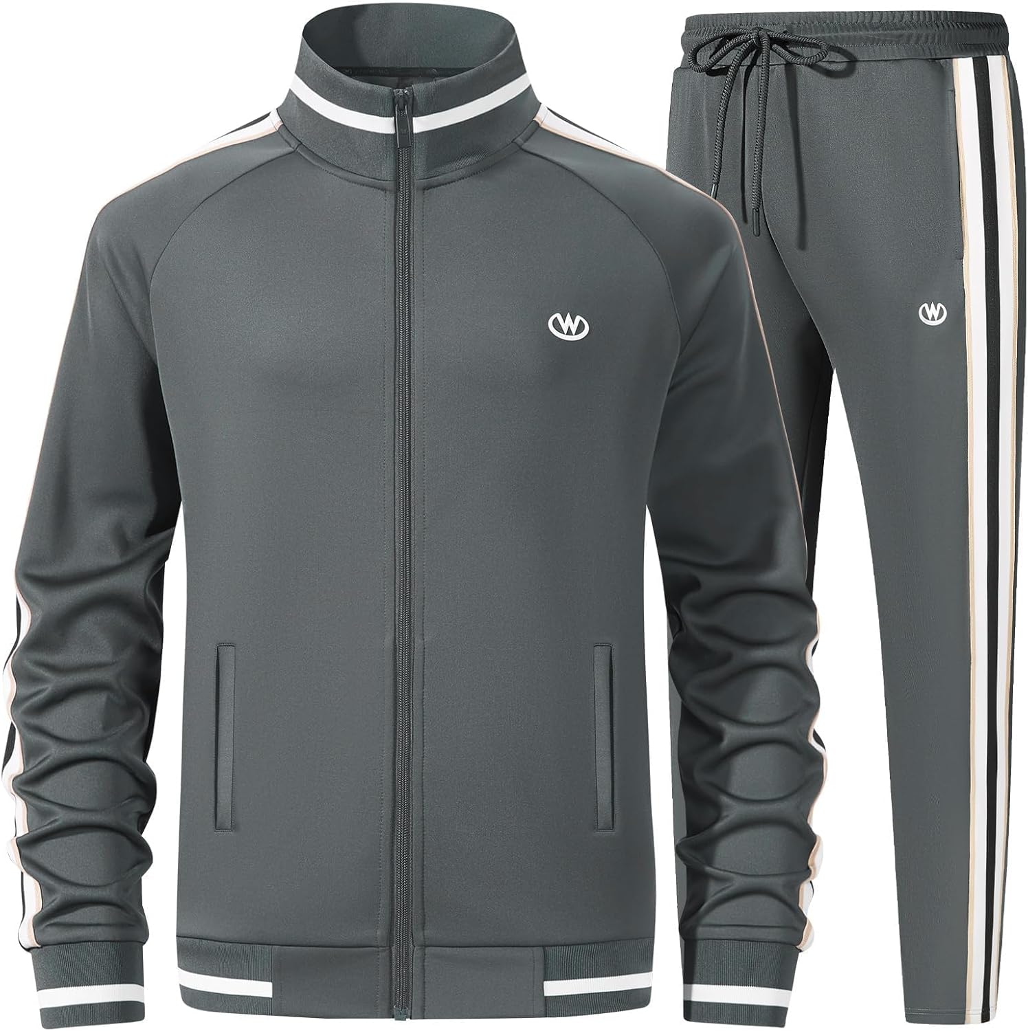 wiebdncj Men's Casual Tracksuits Long Sleeve Jogging Suits Sweatsuit Sets Track Jackets and Pants 2 Piece Outfit - Image 2