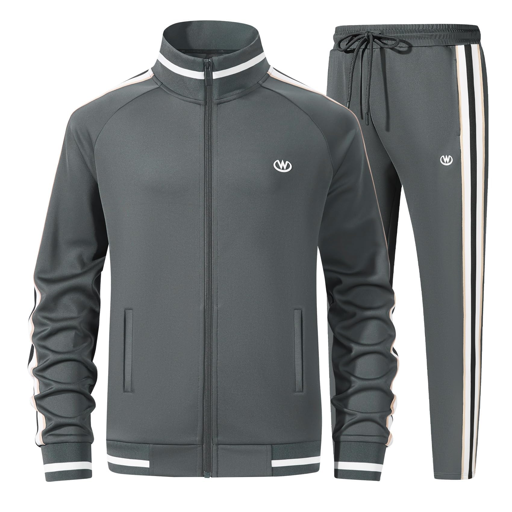 wiebdncj Casual Trainingsanzüge Langarm Jogging Anzüge Sweatsuit Sets Trainingsjacken und Hosen 2 Stück Outfit