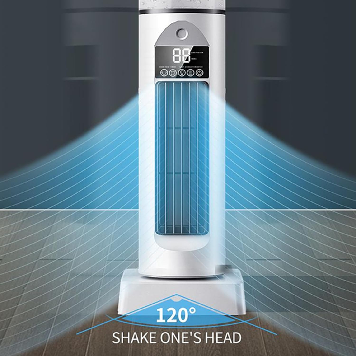Ventilador de aire acondicionado personal con humidificador, velocidades ajustables, enfriador de espacio portátil para el hogar, dormitorio, sala de estar, ventilador de refrigeración evaporativo