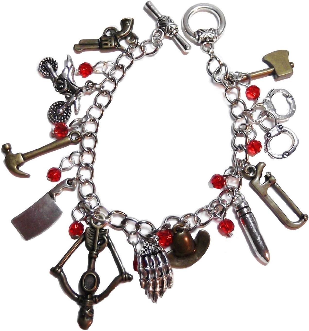 Walking Dead TV Series (11 Charms) Silvertone Charm Bracelet
