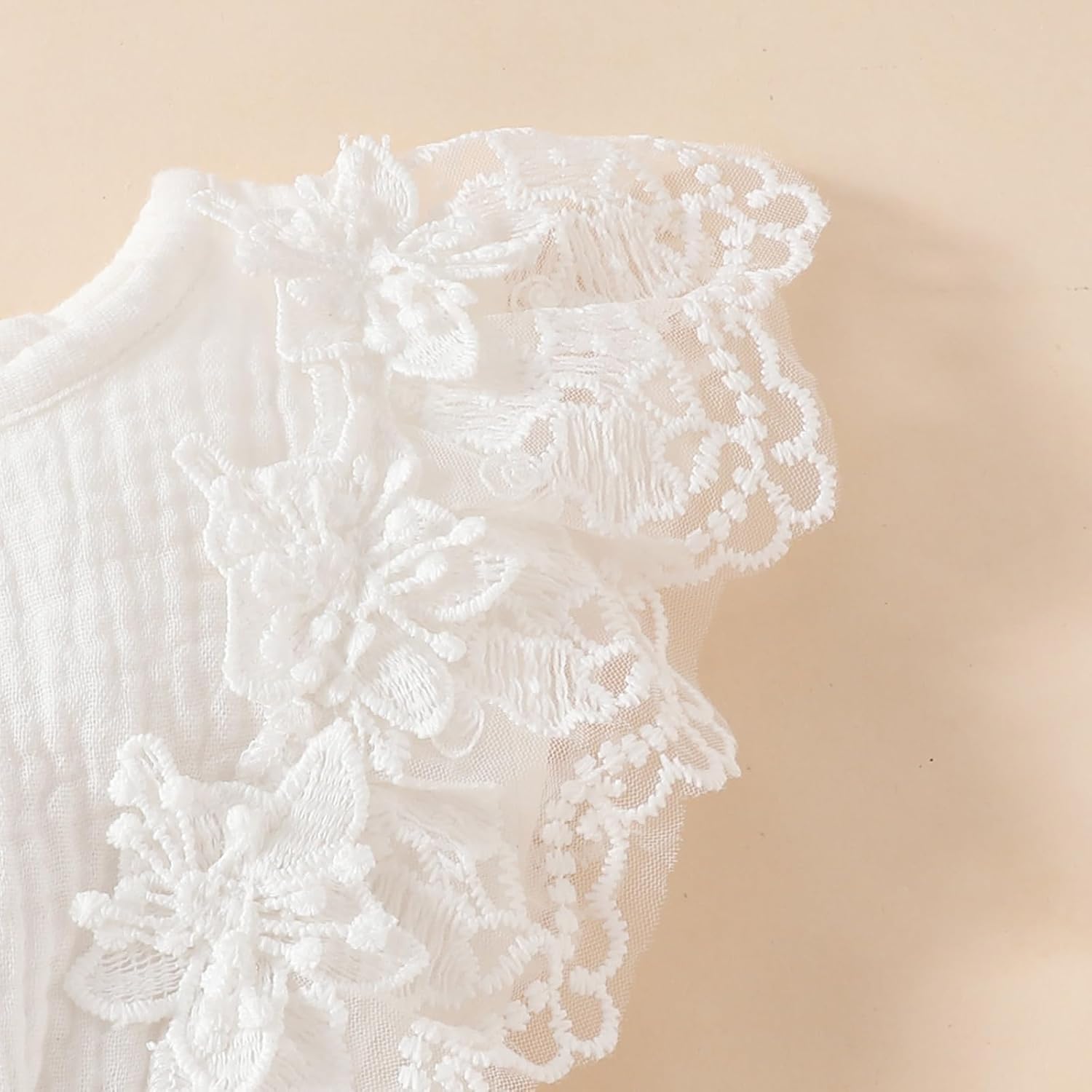 Baby Girl Dress Sleeveless Crew Neck Lace Flower Dresses Toddler Infant Wedding Church Outfit - Image 6