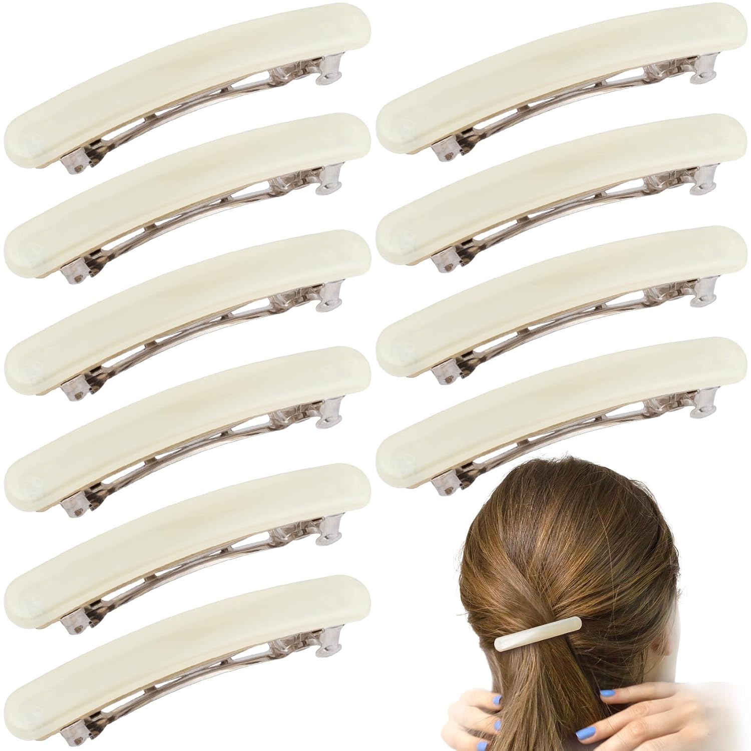 French Barrette Clips for Women - Tortoise Shell Hair Accessories