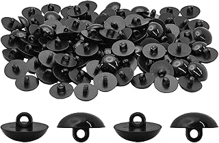 100PCS 20mm Black Safety Eyes, Mushroom Round Buttons for DIY Crochet Toys, Plush Animals and Doll Making