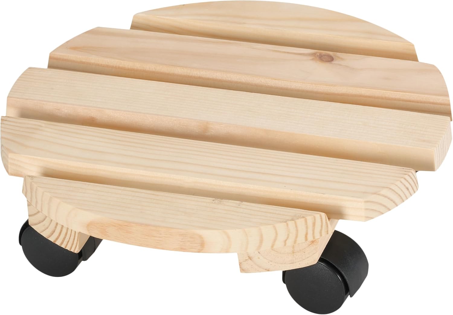 Economy Plant Trolley, Round, 30 cm Diameter, 50 kg Load Capacity, Made of FSC Wood, for Outdoors, Dark Brown