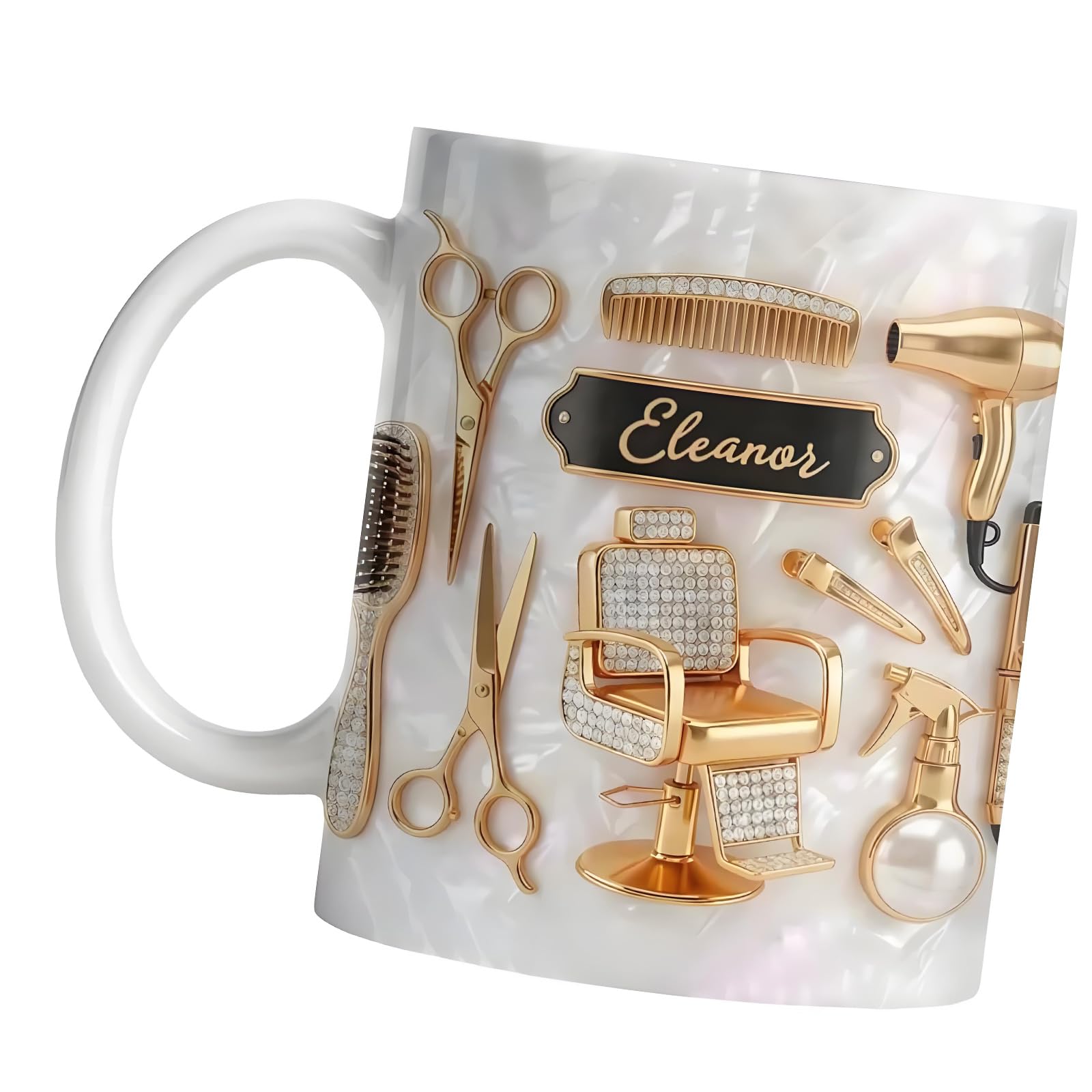 PANGBOER Creative Barber Inspires Drinking Mug with Ergonomic Handle Dishwasher Safe Cup Drinkware for Hot Beverages Hairdresser Cup