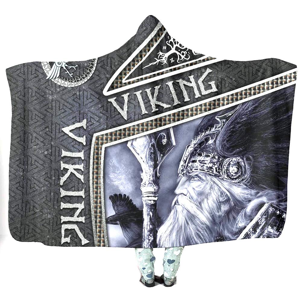 Couverture à capuche contre le froid plaid portable Odin noir