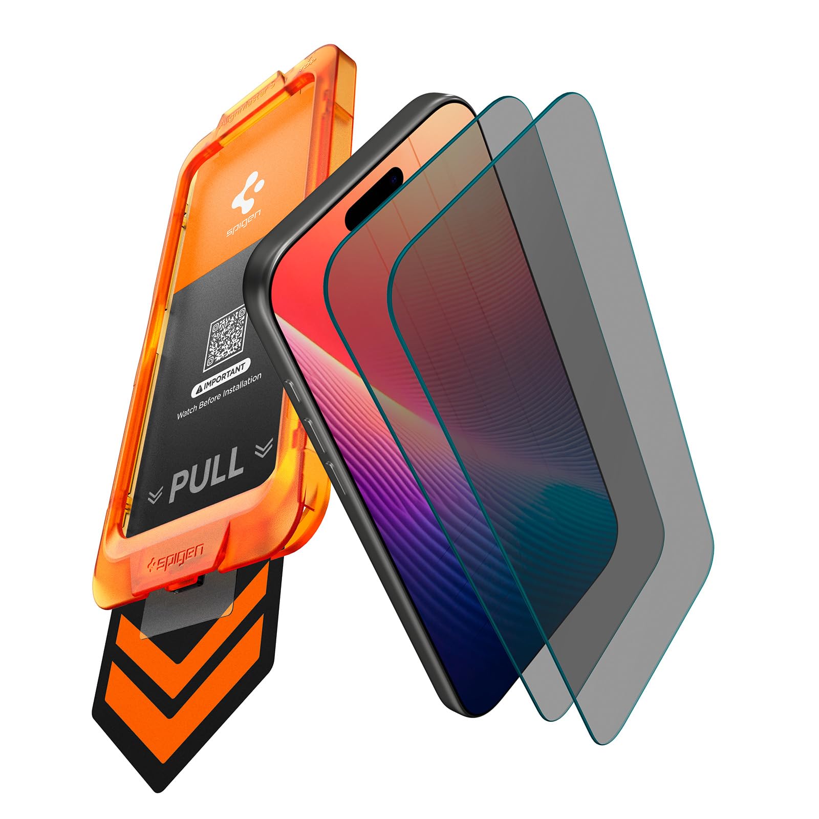 Spigen AlignMaster S Privacy Tempered Glass Screen Protector Guard for iPhone 17 Pro [2 Pack]
