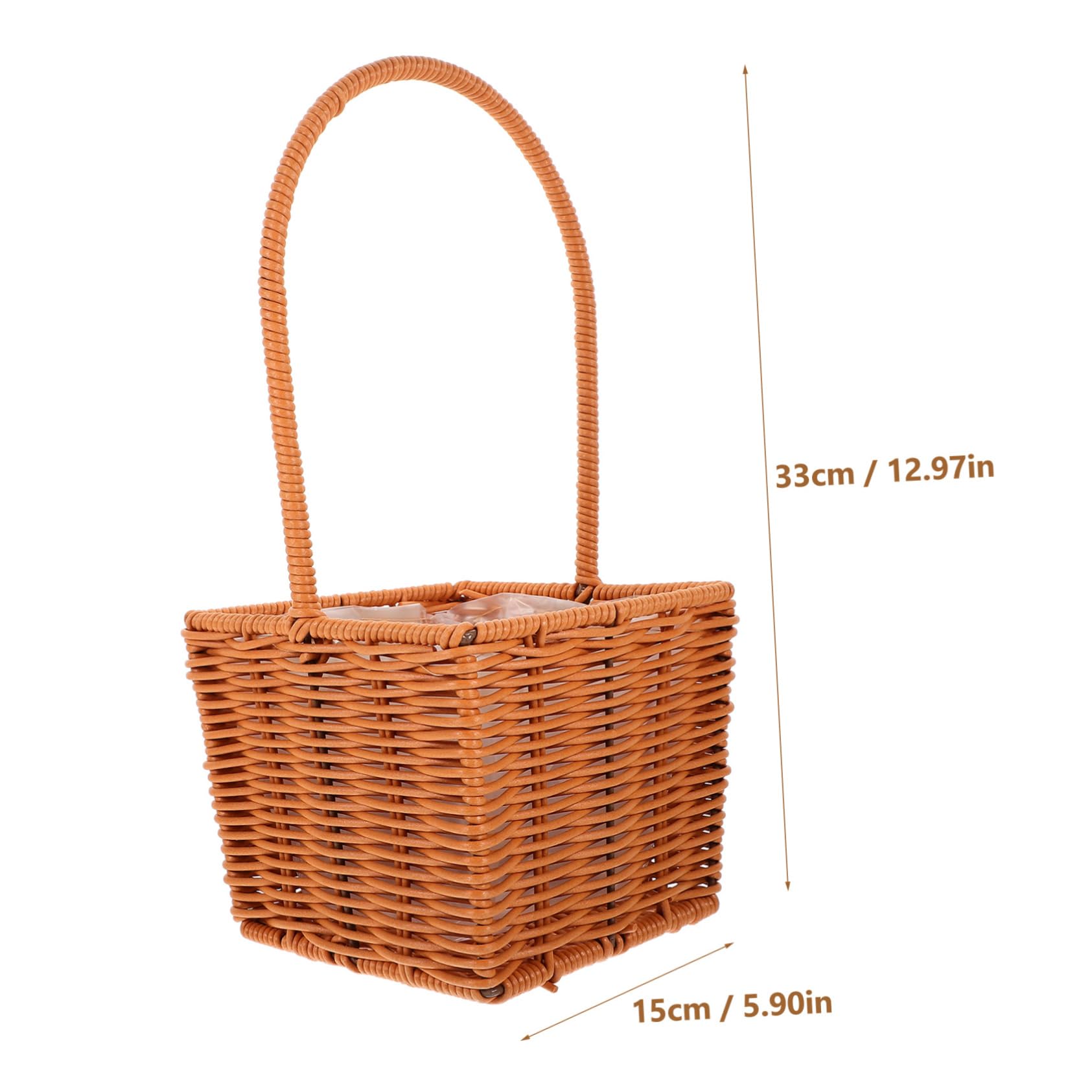 Woven Picnic Basket Compact Handheld Flower Arrangement Basket for Home Decor Lightweight Storage Versatile Use for Weddings and Picnics and Stylish Design
