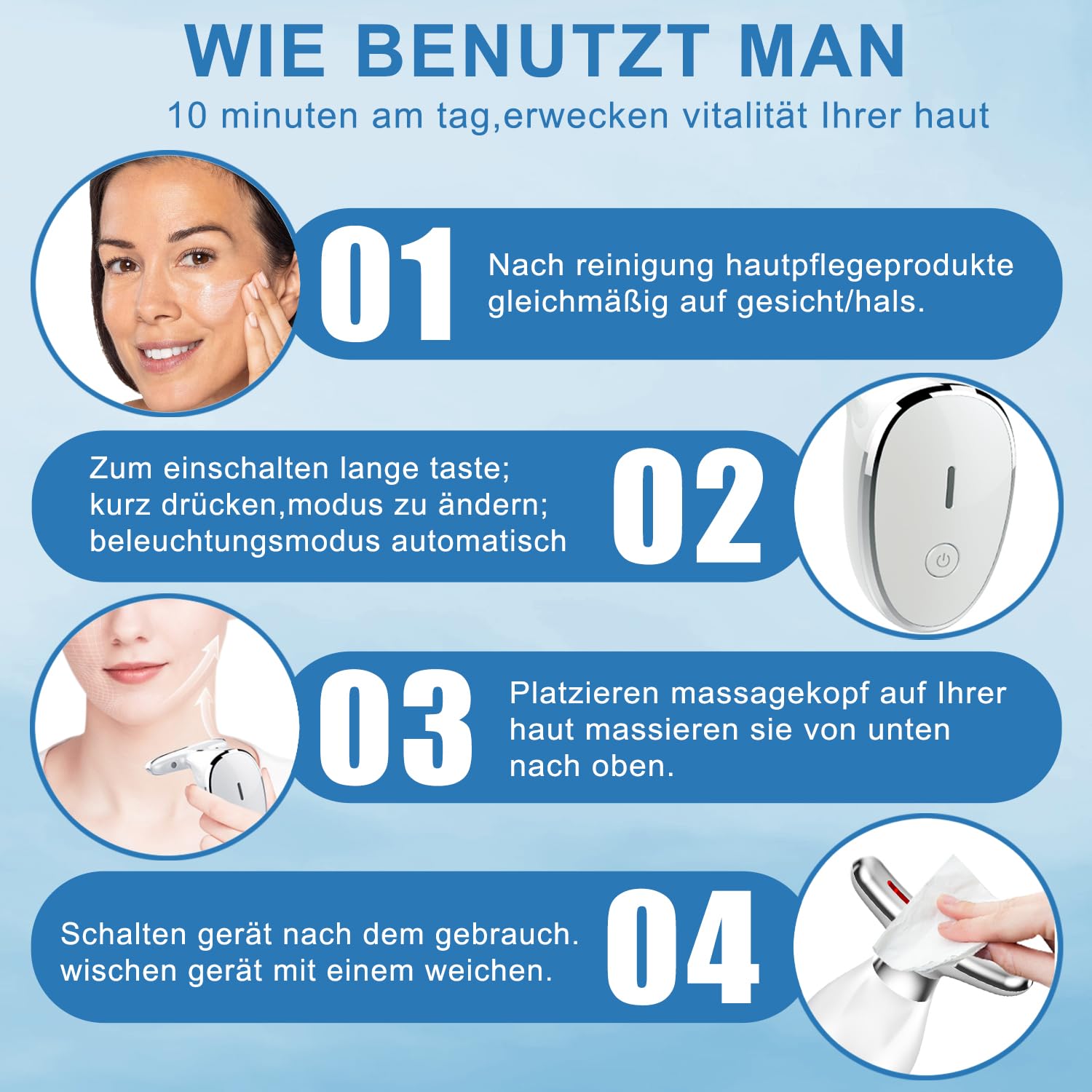 Massage Visage Appareil Massage Visage Cou Visage Anti-Rides 7 Couleurs Masseur Visage éLectrique 3 Modes Appareil Anti Rides Visage, Appareil Ems 45°C Lifting Visage En Mode Vibration,Soin De La Peau
