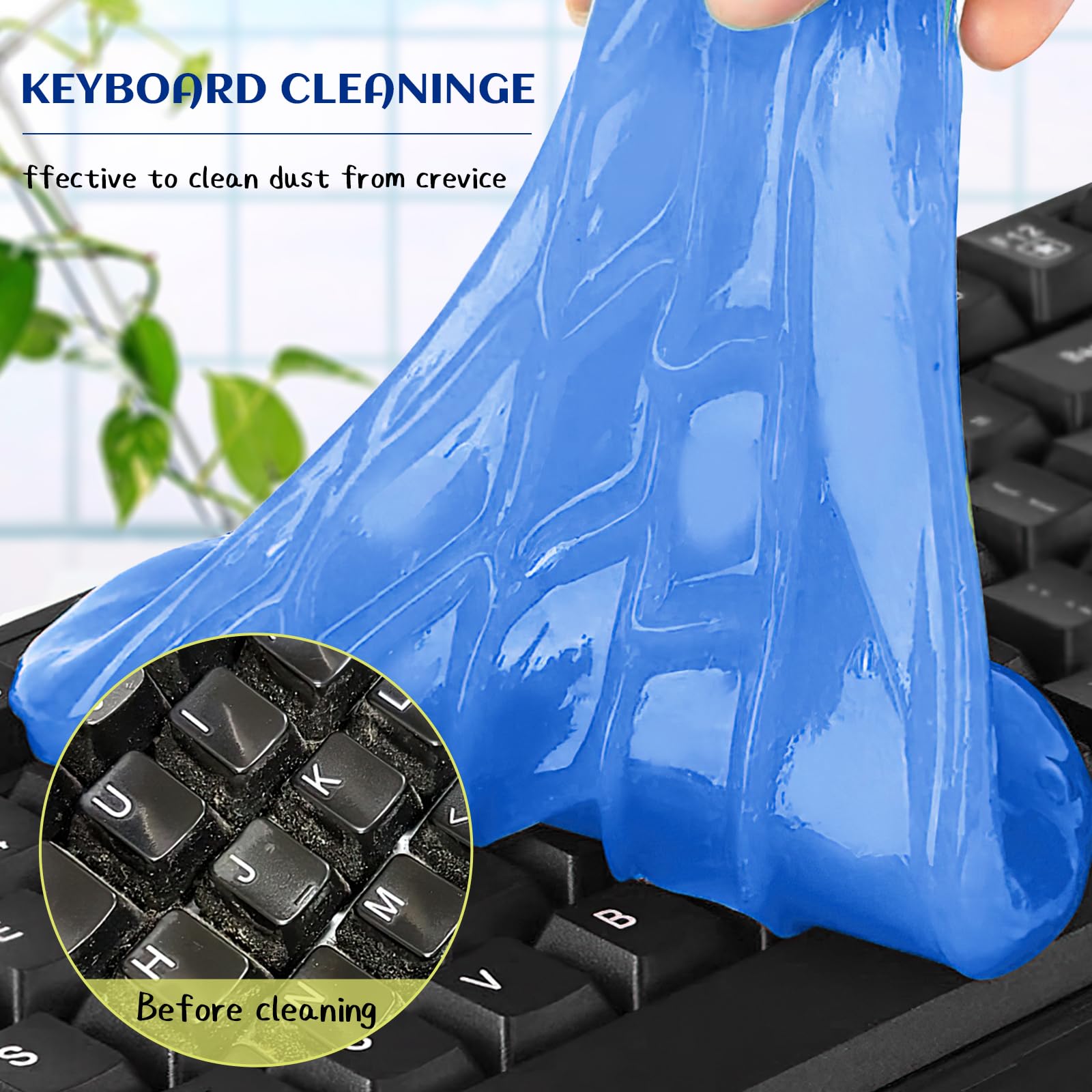 dellyy Gel Pulizia Auto, 4 Pezzi Gel Pulizia Tastiera, Giocattoli di Decompressione, Gel Pulizia Auto Interni, Pulizia Tastiera PC Adatto per Computer, Tastiere, Automobili, Prese D'aria, ecc.